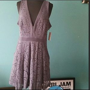 NWT FREE PEOPLE LOVELY IN LACE DRESS Slate